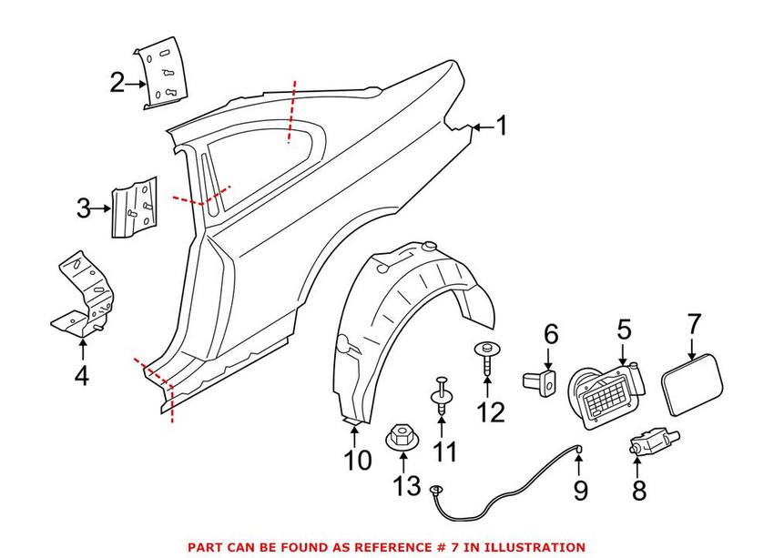 BMW Fuel Filler Door - Rear 51177286001